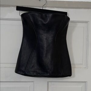 Black Leather Corset Top